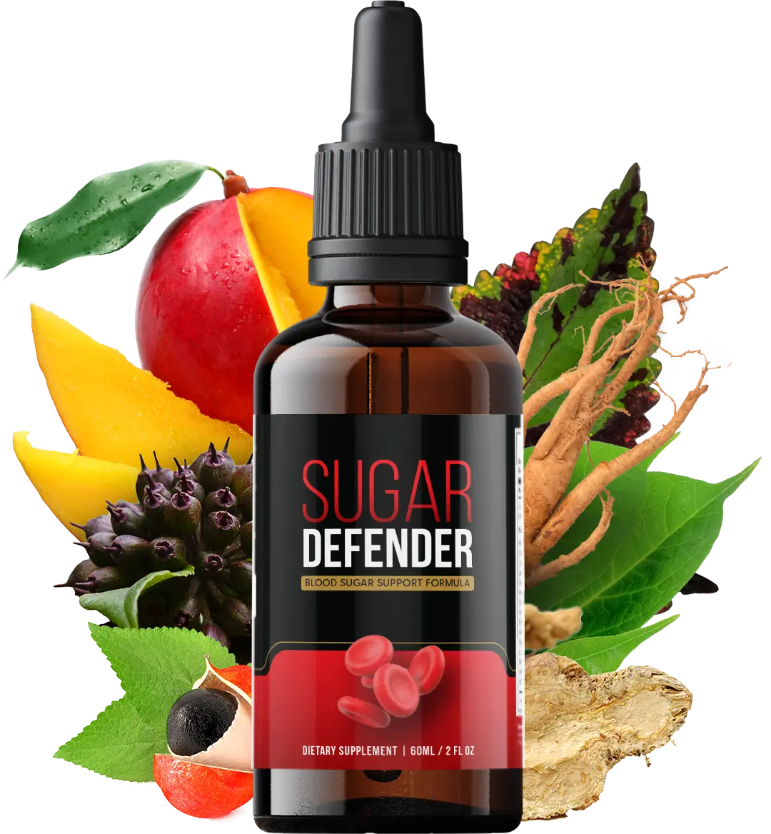 Bottle and dropper of Sugar Defender liquid blood sugar support supplement